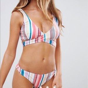 ASOS DESIGN pastel stripe bikini